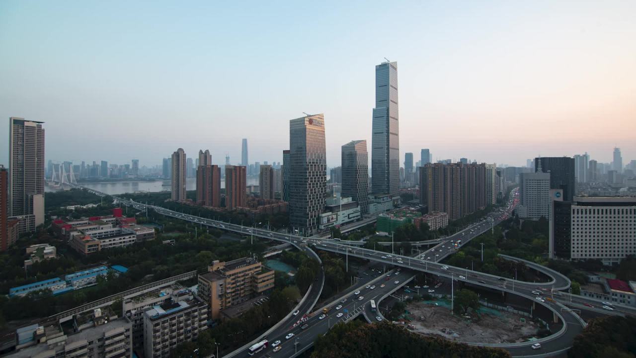 武汉日落延时摄影