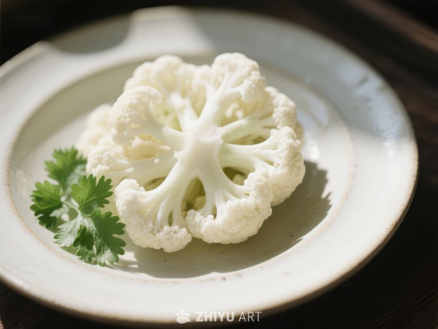 新鲜花椰菜配香菜装饰 433