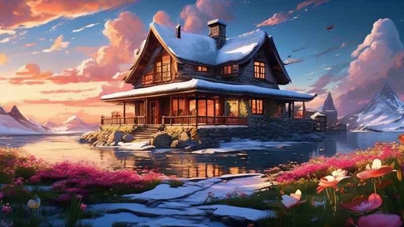 充满活力的绿洲在它的后院各种花 45