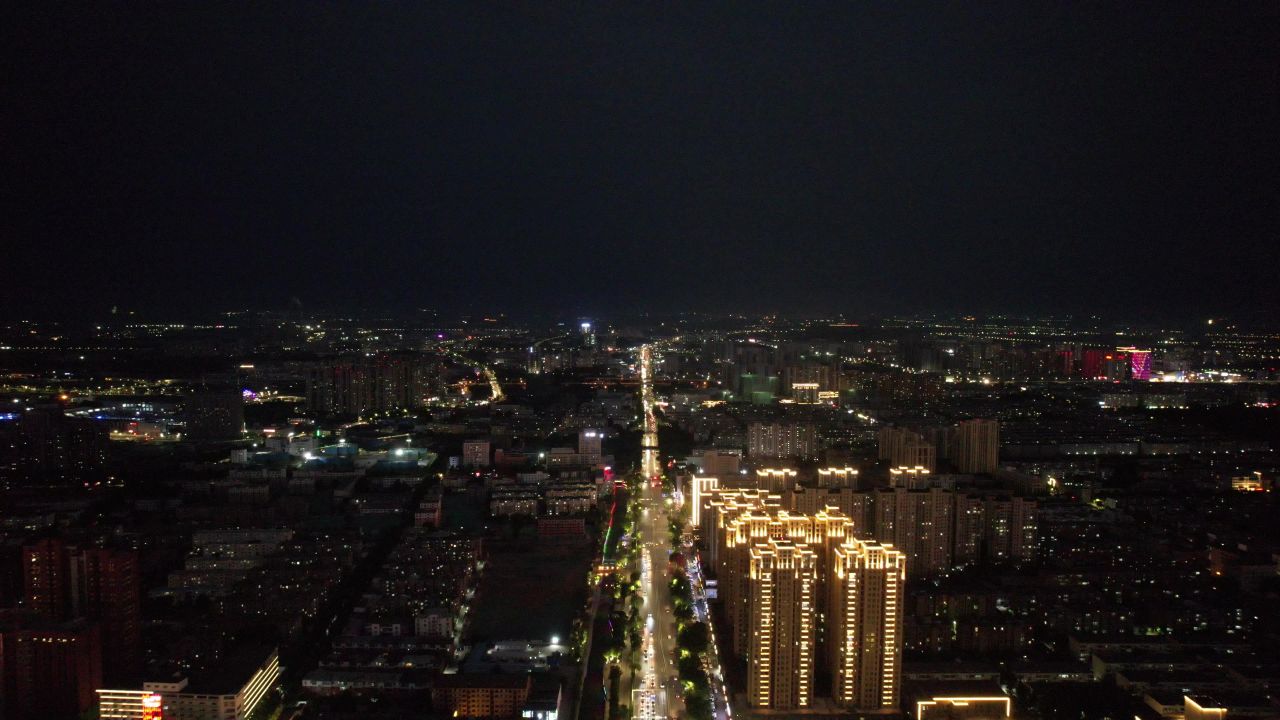 山东淄博城市风光航拍 