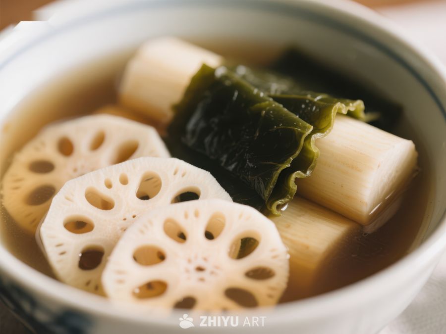 莲藕海带汤，清热解毒的健康美食 344