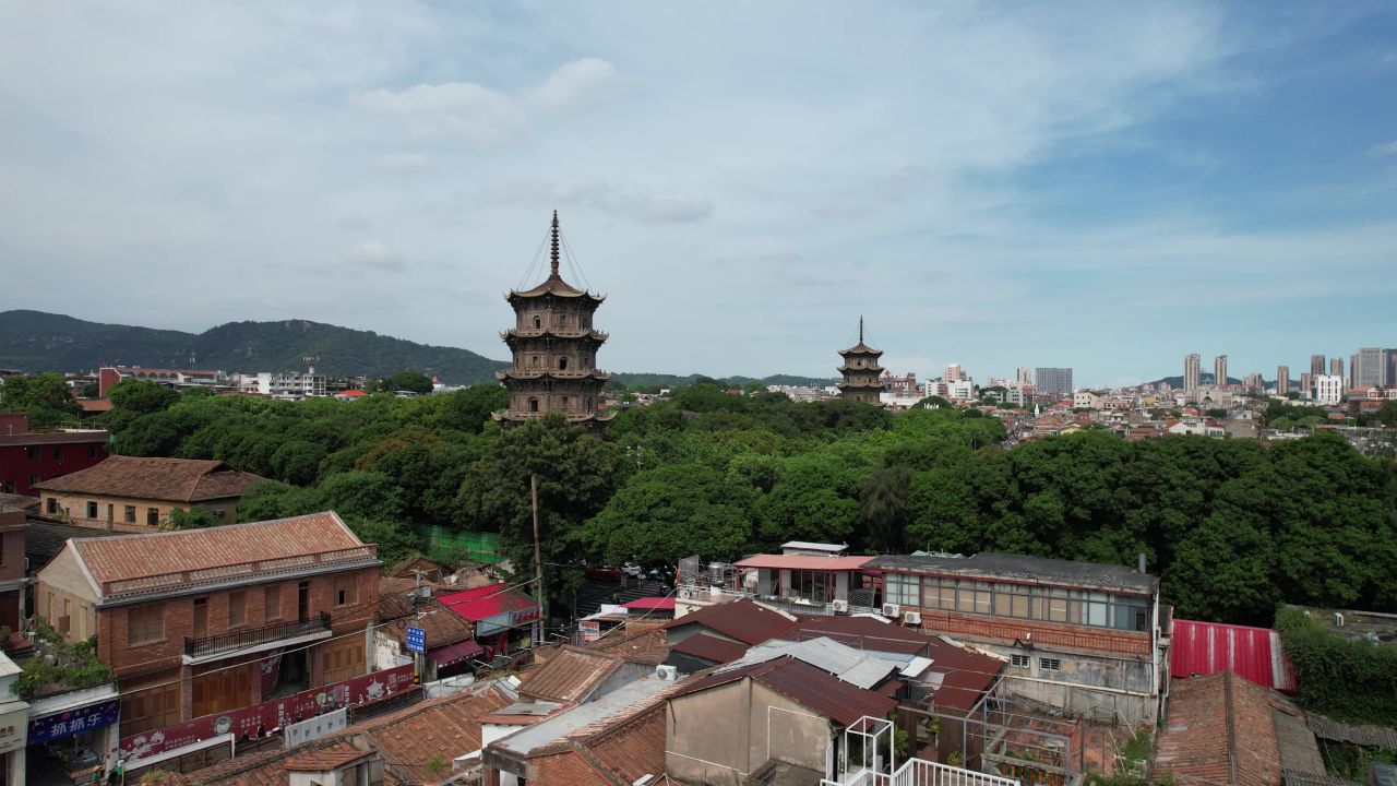 福建泉州城市风光航拍 