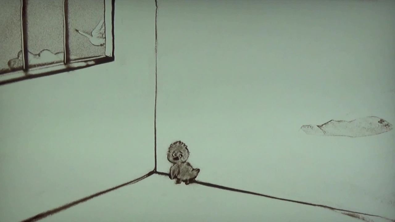 丑小鸭 沙画