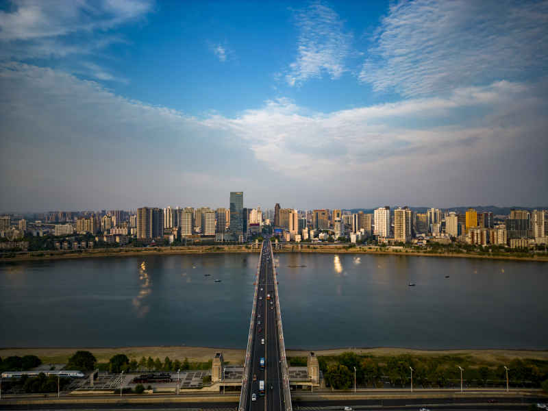湖南株洲城市风光航拍