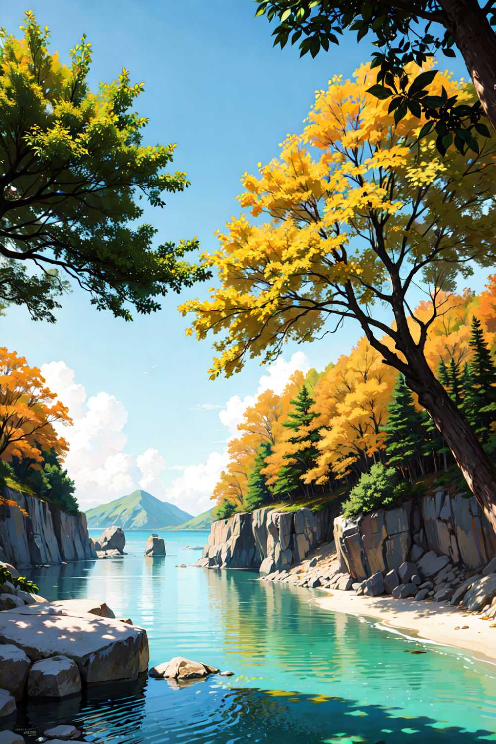 自然风景夏季插画1