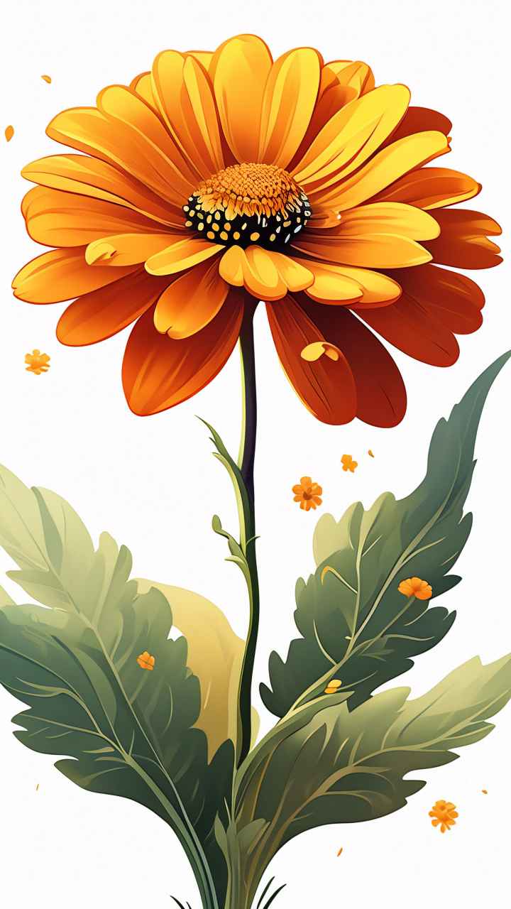 春季金盏菊扁平插画 8