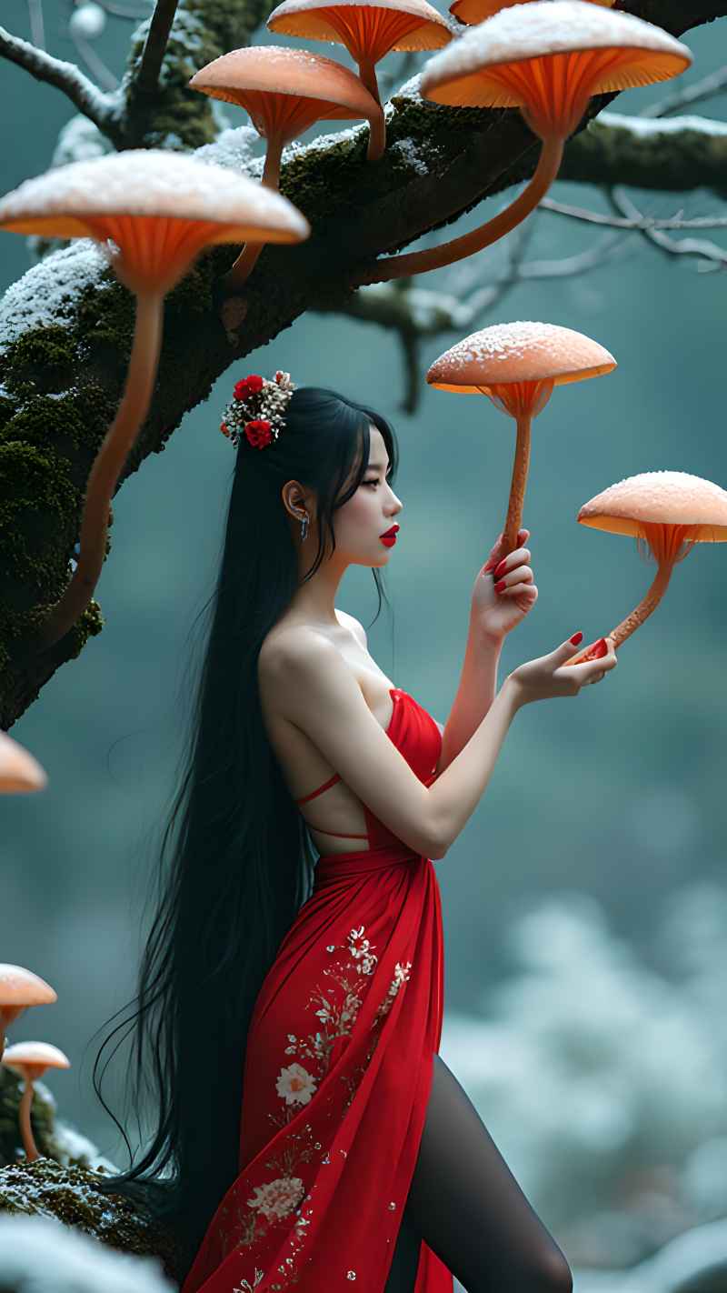红色女郎户外拍摄 15