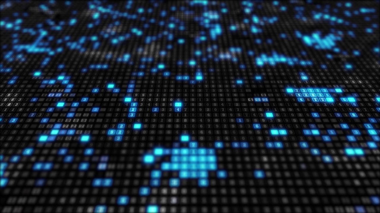 蓝色抽象未来技术d数据号码板信息网络十六数字代码人工智能
