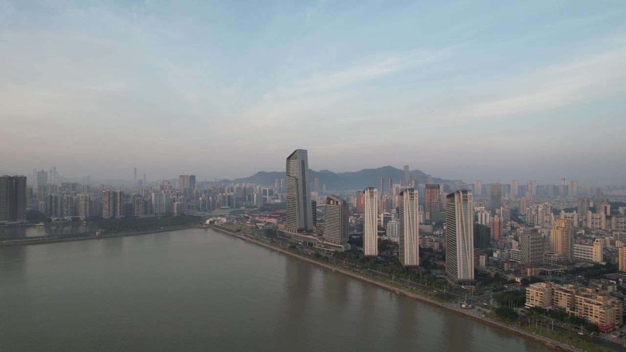 广东珠海城市风光航拍 