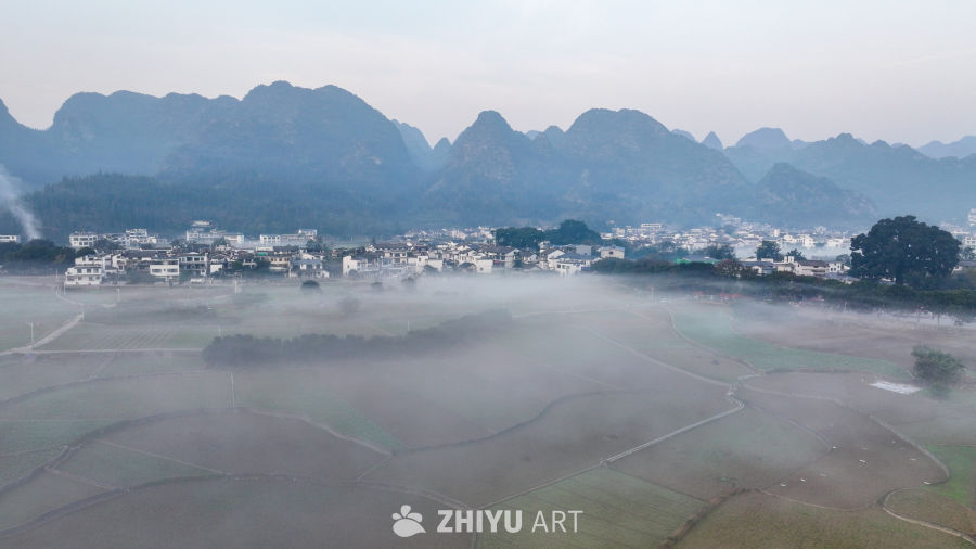 水墨画般的乡村晨景 30
