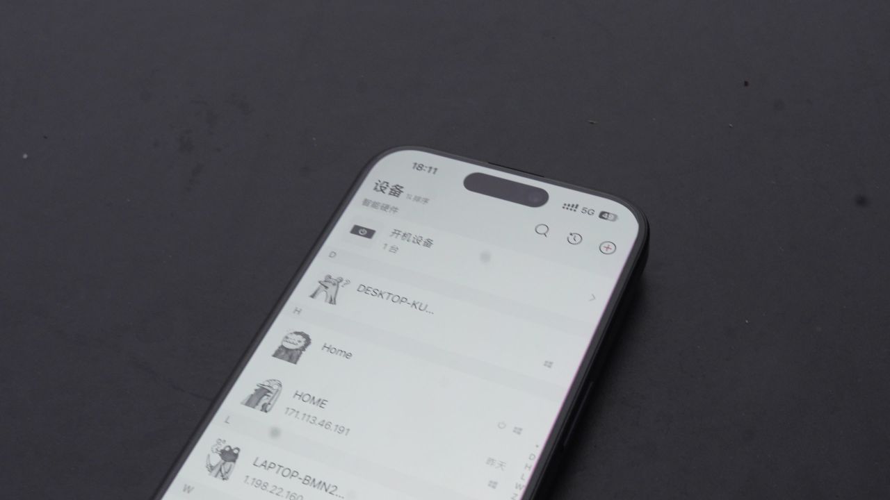 人通过手机操作智能家居开关