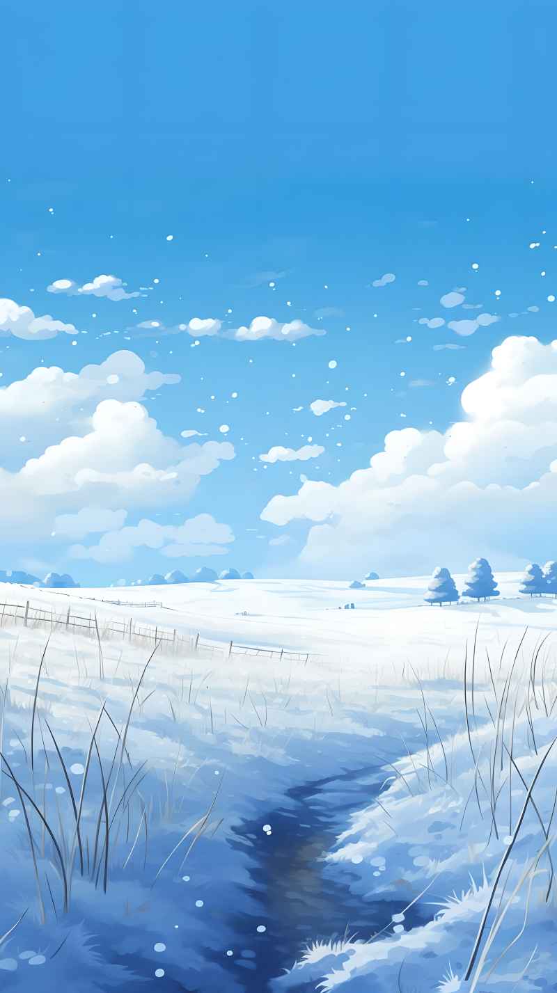 冬季唯美创意背景插画图 67