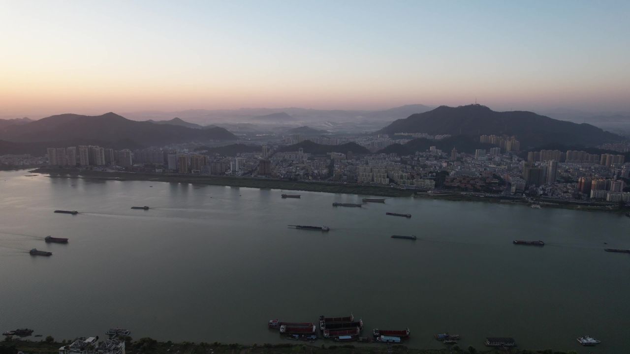  广东肇庆城市建设航拍