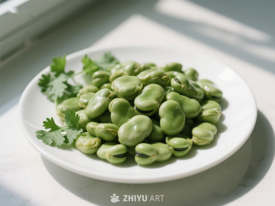 新鲜蚕豆配香菜，健康美味 1084