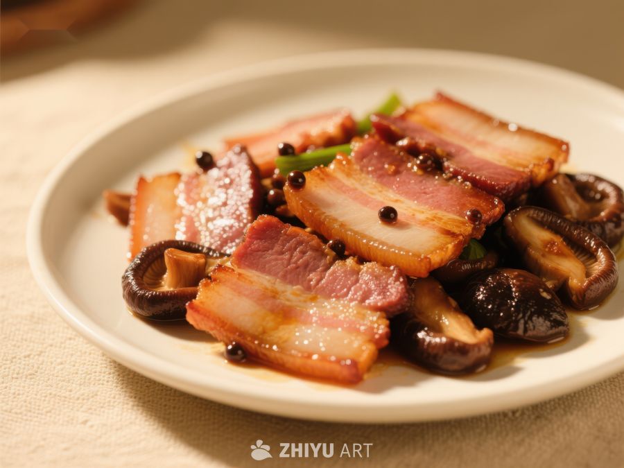 腊肉炒香菇，美味家常菜 467