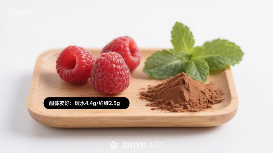 树莓与可可粉的健康搭配