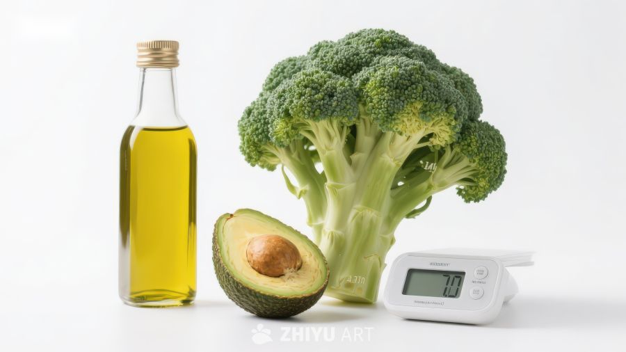 健康食材与体重秤组合