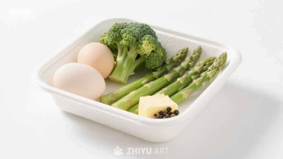 餐盘中的蔬菜与鸡蛋