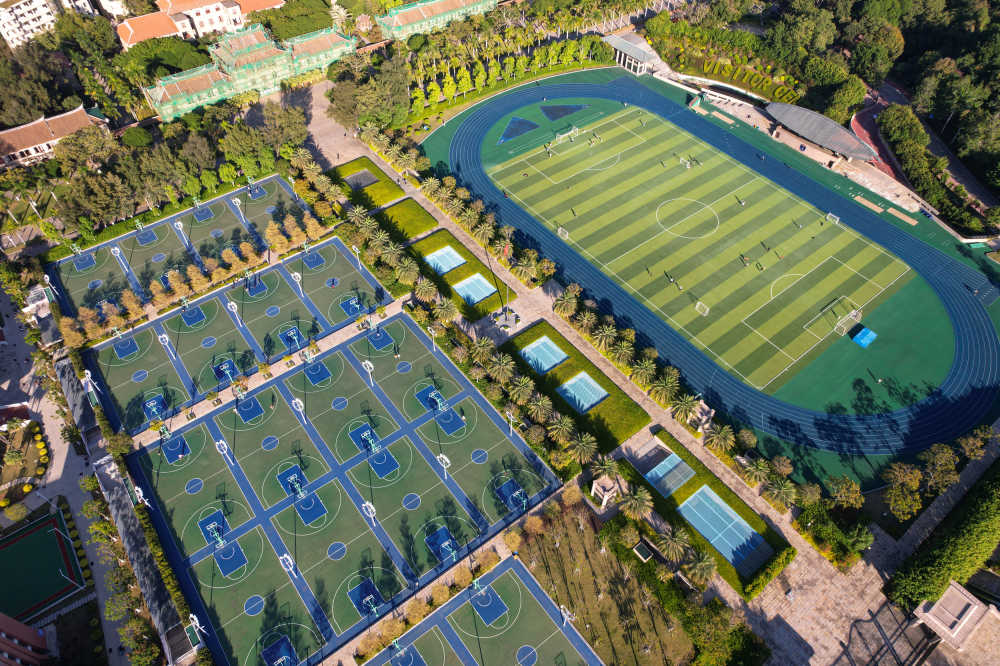 航拍厦门大学景观