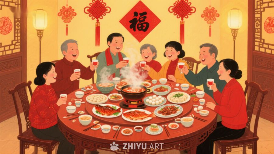 家庭围炉共庆团圆年夜饭 63