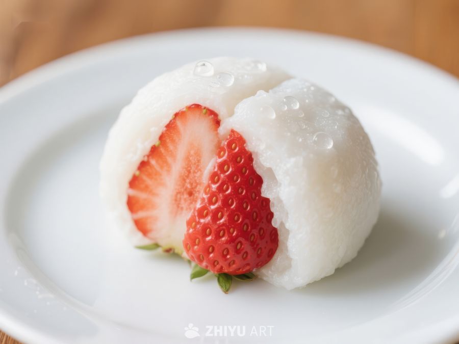 草莓大福：甜蜜的糯米包裹
