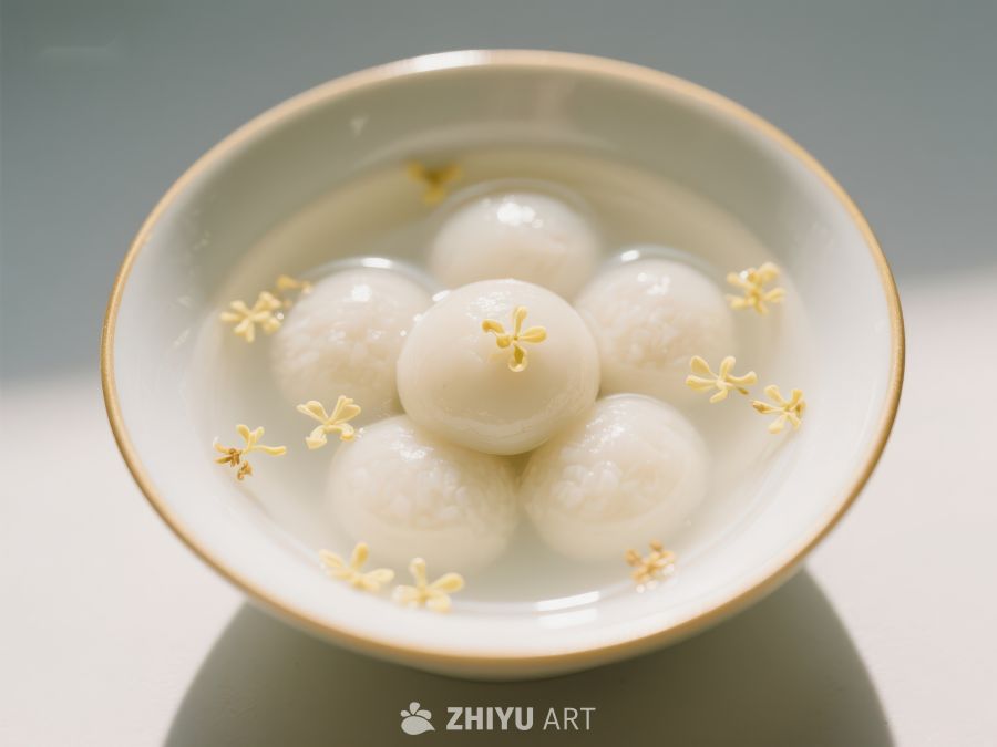 汤圆配桂花，传统美食 956