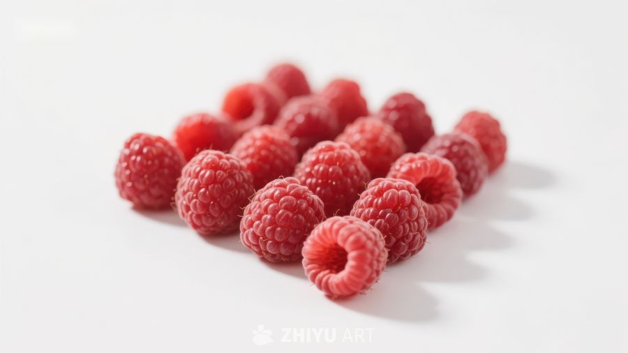 新鲜红莓整齐排列