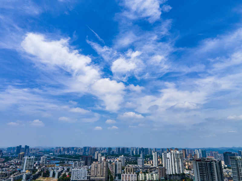 湖南株洲城市蓝天白云