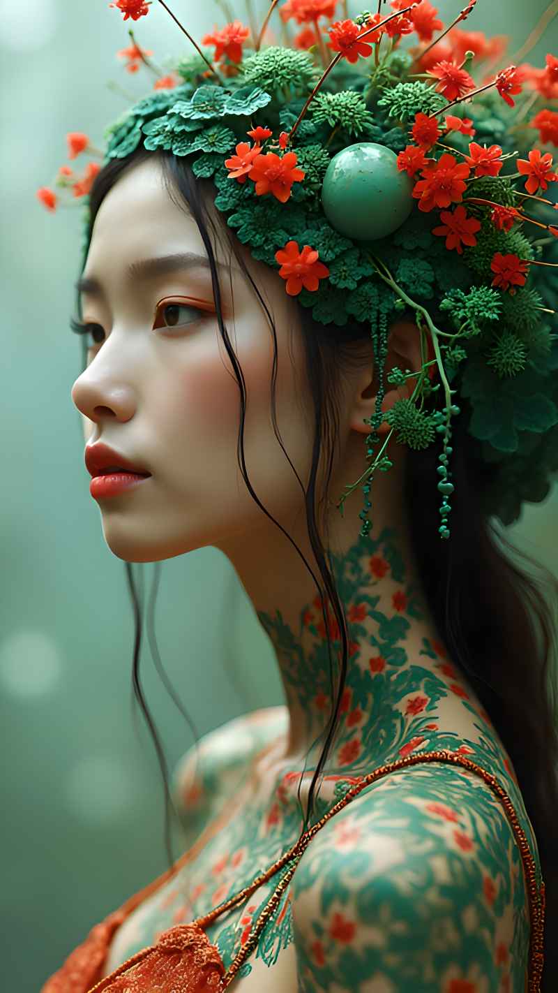 森林系列五颜六色古风艺术美女 101