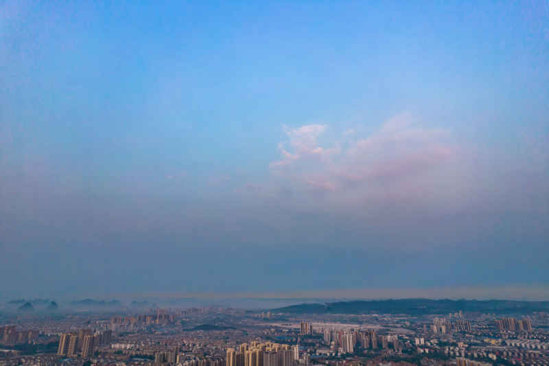 柳州城市清晨风光航拍
