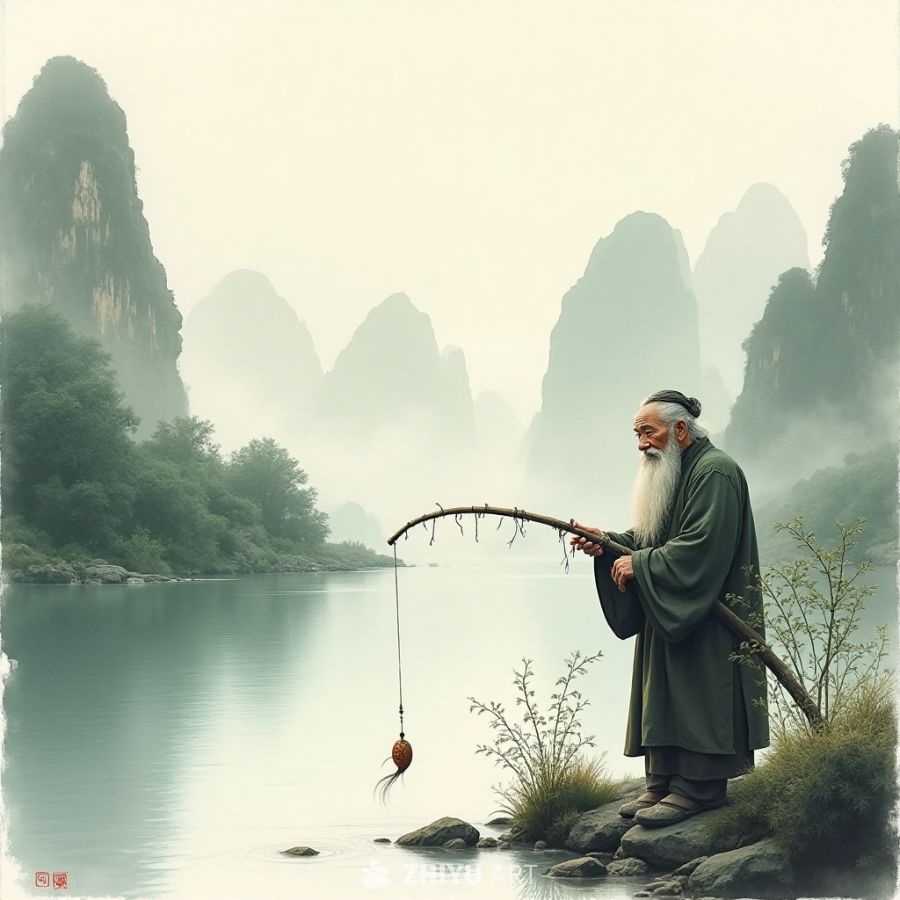 山间垂钓