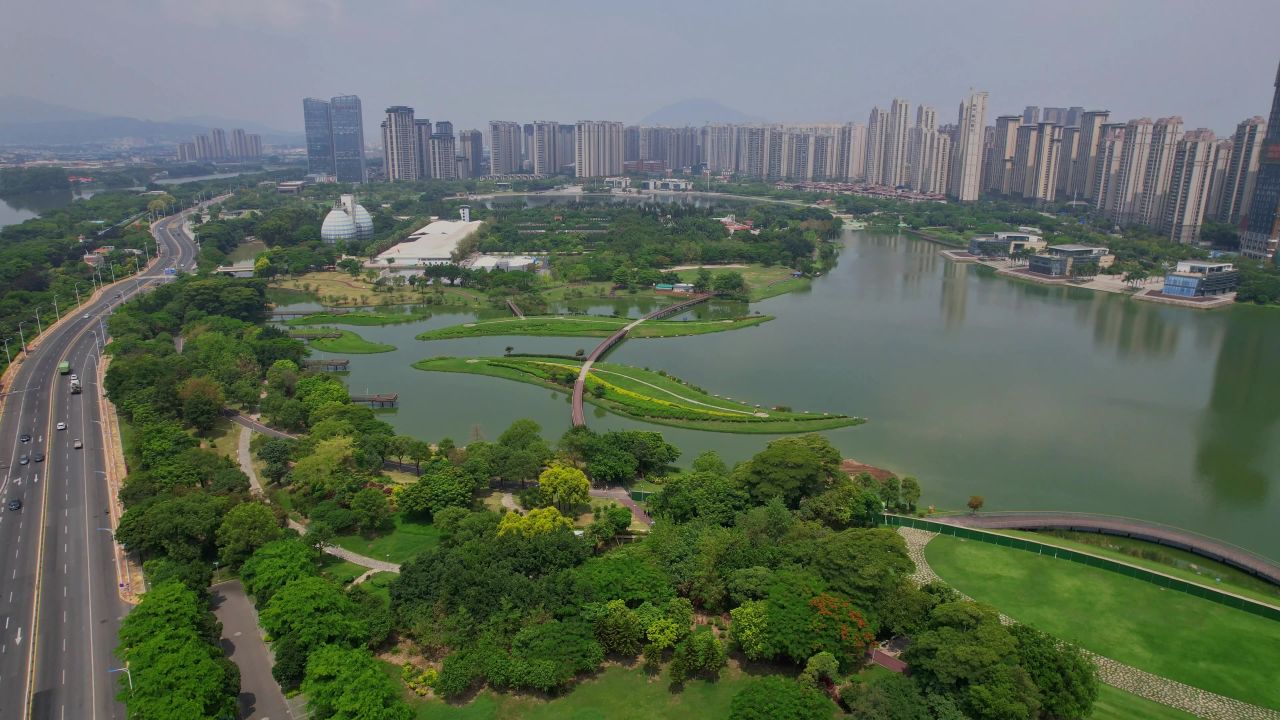 航拍漳州碧湖生态公园