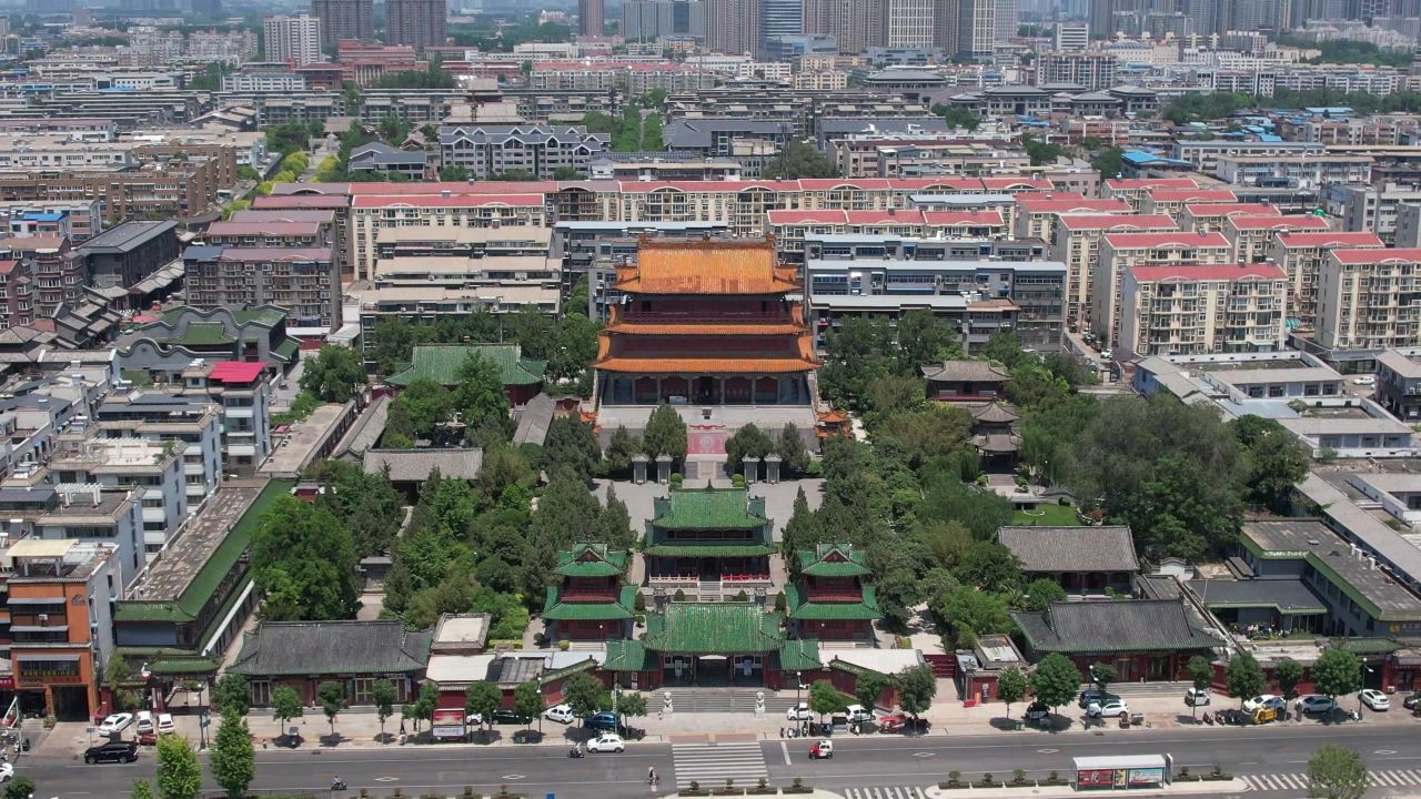 河南许昌城市风光地标建筑航拍 