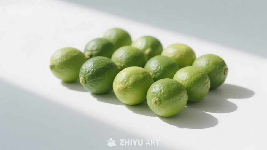 阳光下的青柠排列