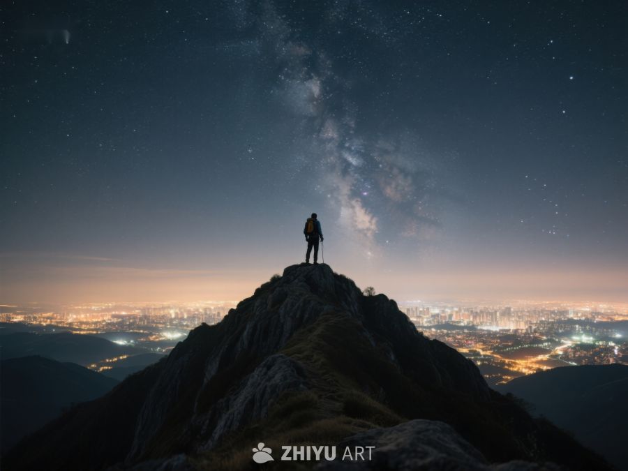 山顶夜景，仰望星空 121