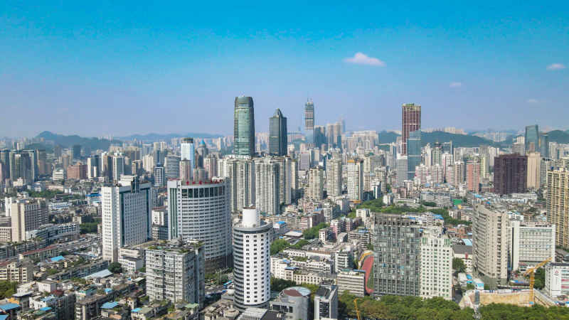 贵州贵阳城市风光航拍图 