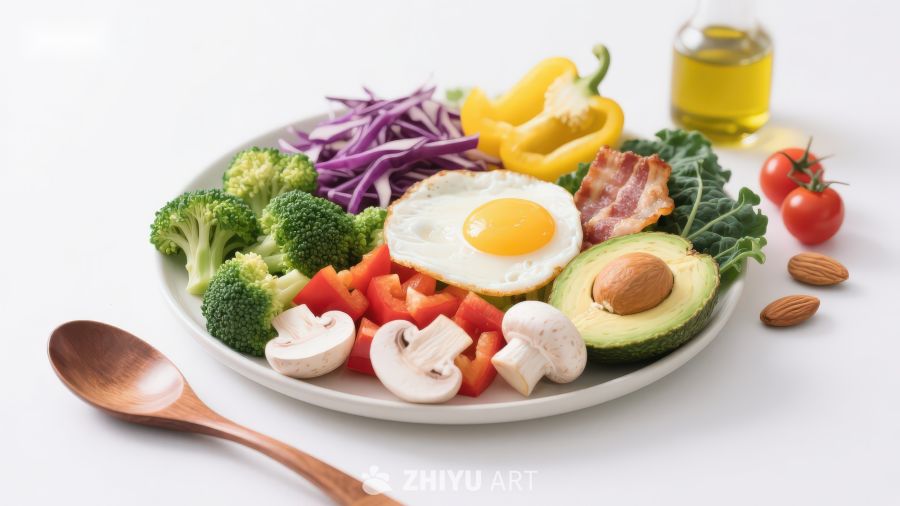 健康早餐盘食材组合