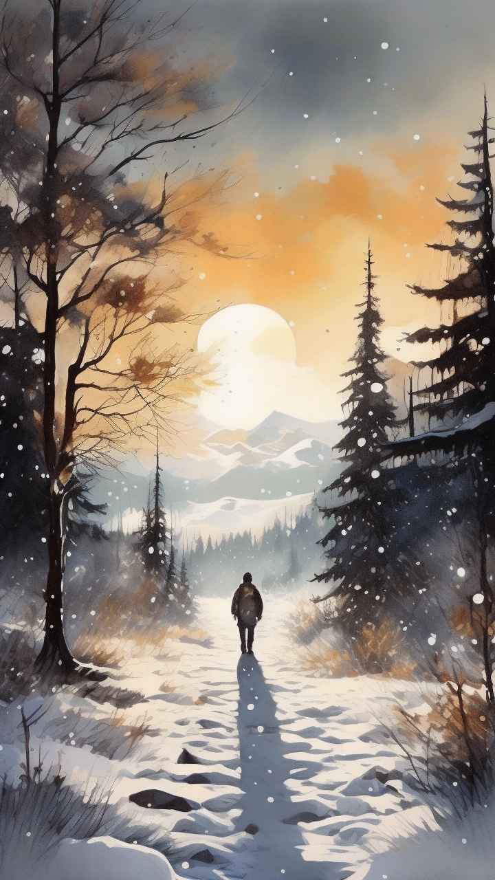 插画冬季背景图 35
