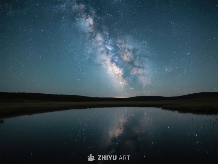 银河倒映湖面，夜空璀璨 526