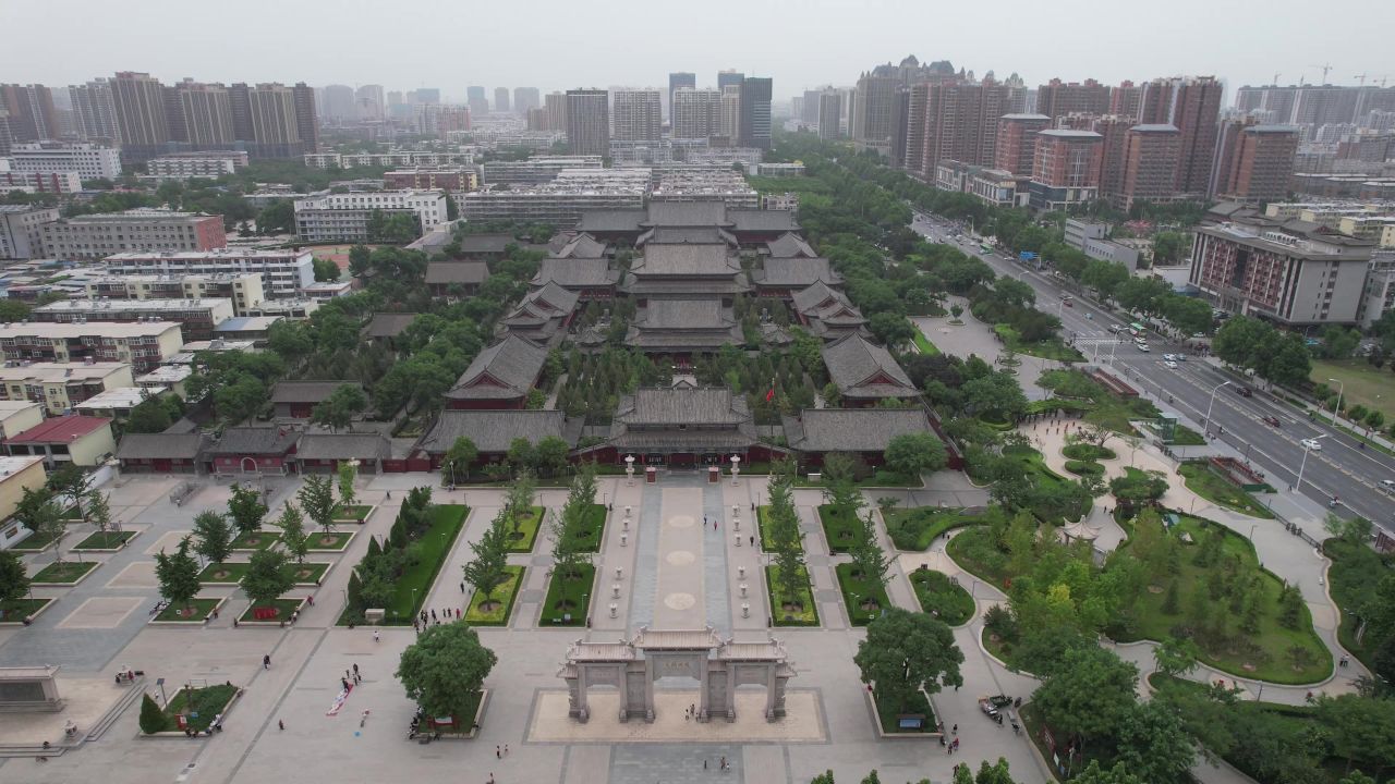 河北邢台开元寺航拍 