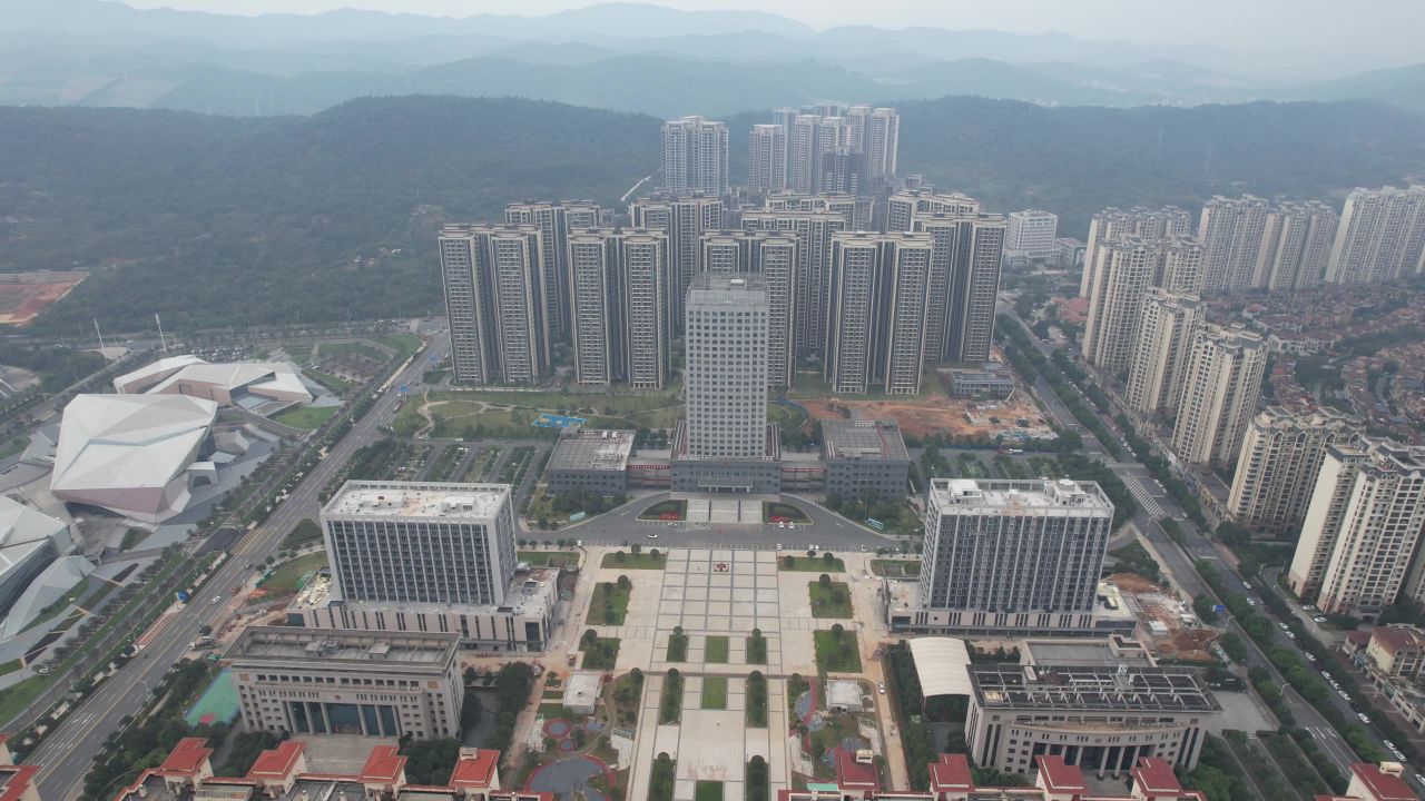 湖南郴州城市风光航拍