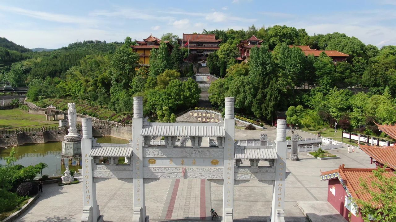 湖南新晃侗族自治县城市风光旅游景区航拍 