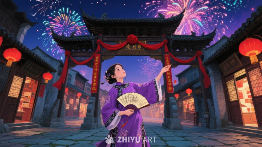 夜市烟火下的古典女子 131