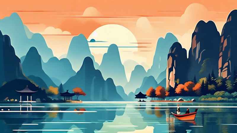 插画风格 桂林山水 19