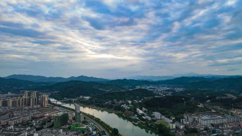 湖南怀化城市风光航拍 