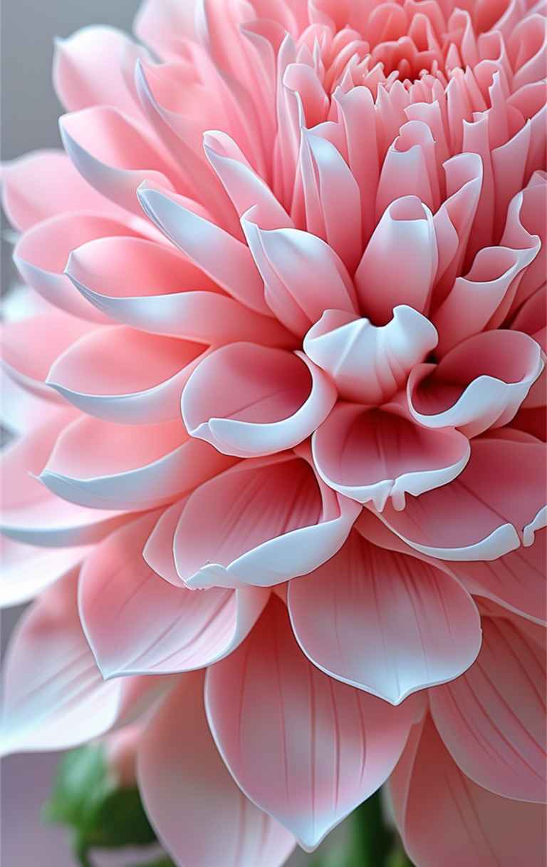 一朵粉色艺术花，花瓣层层叠叠 4