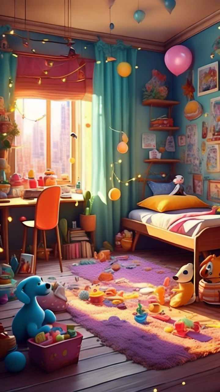 卧室里五颜六色的玩具 8