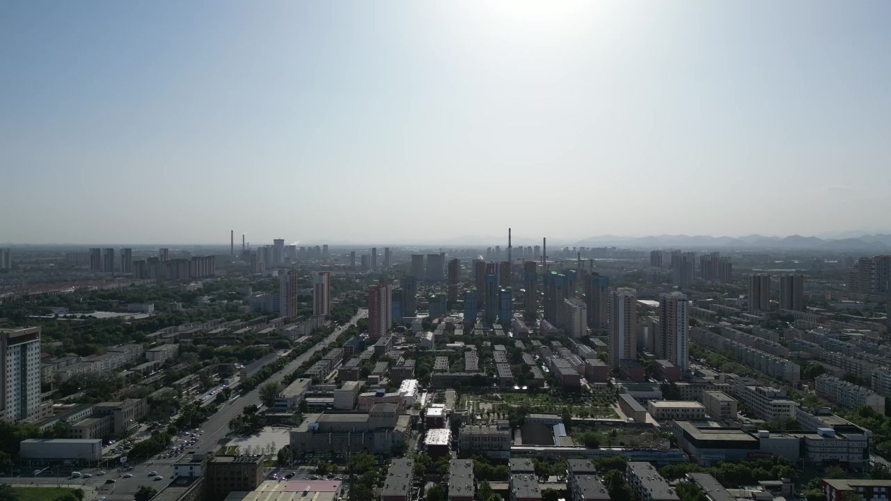 航拍河北保定城市建设