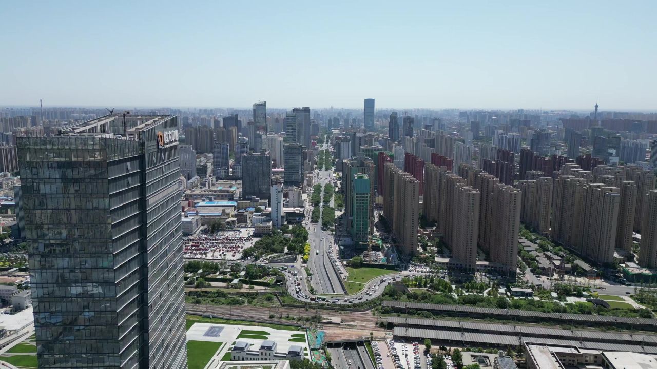 河北石家庄城市交通航拍