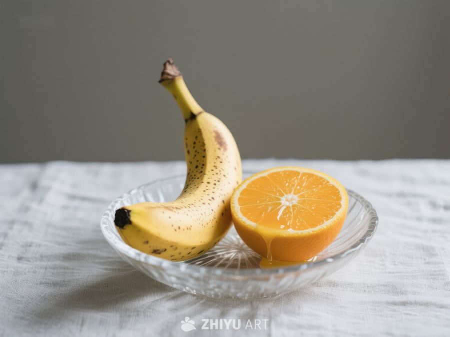 香蕉与橙子的静物组合 537